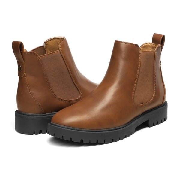 Classic Chelsea Ankle Booties - BROWNISH YELLOW PU - 4